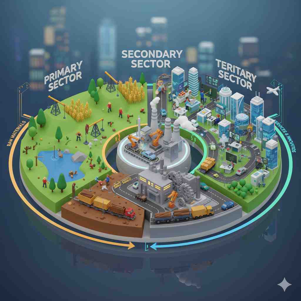 अर्थव्यवस्था आणि तीचे तीन क्षेत्र